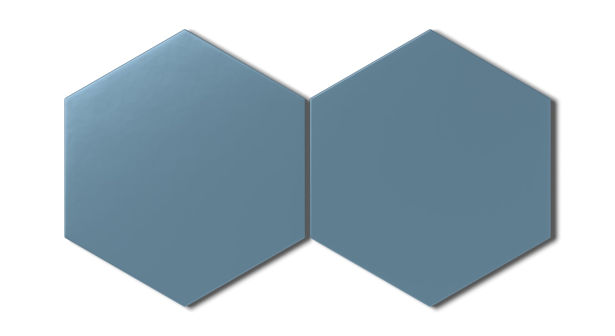 8" Hexagon Natural Press Ceramic Tile in Azurite Matte