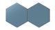 8" Hexagon Natural Press Ceramic Tile in Azurite Matte