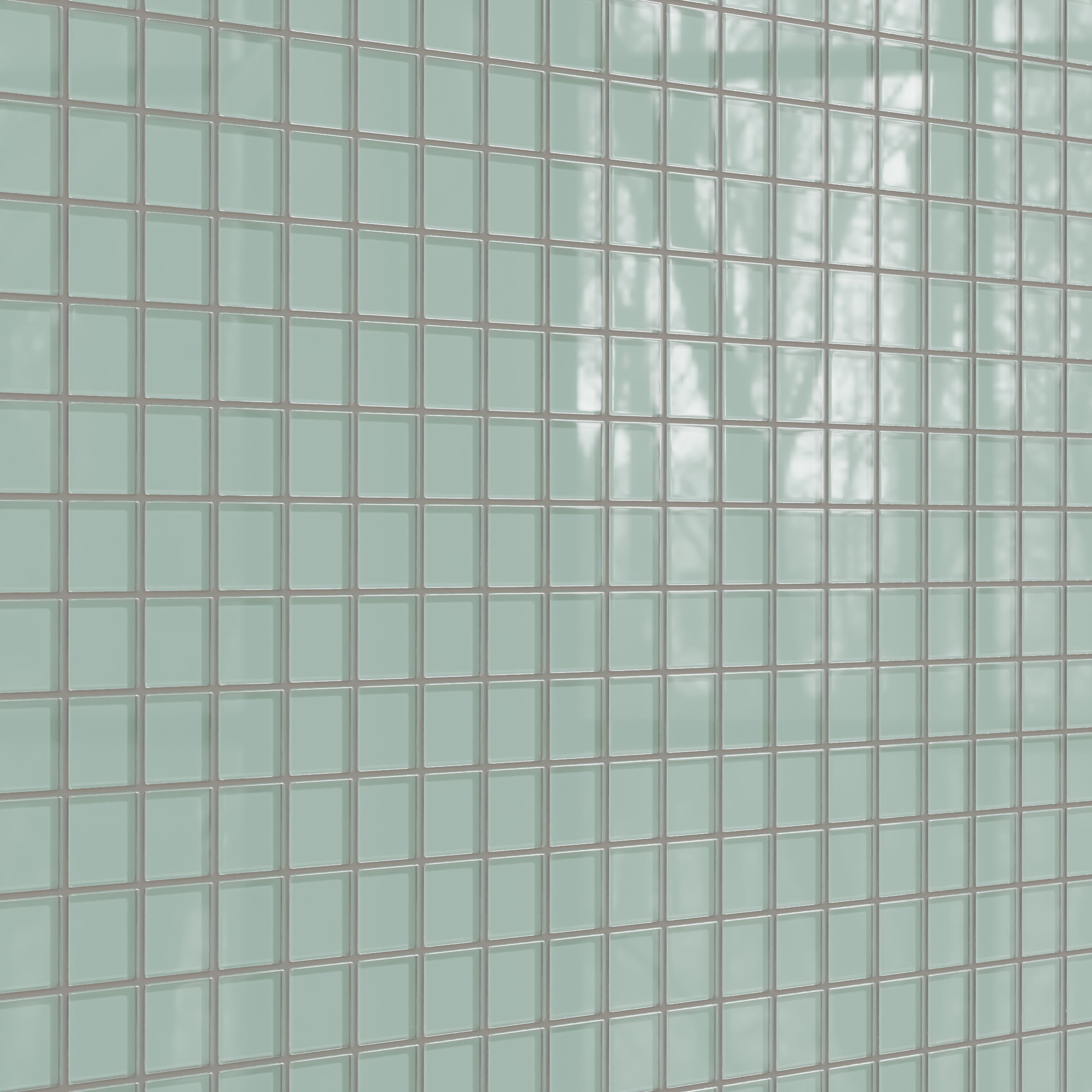 2x2 Straight Set Sheeted Glass Mosaic Tile in Kingfisher Gloss