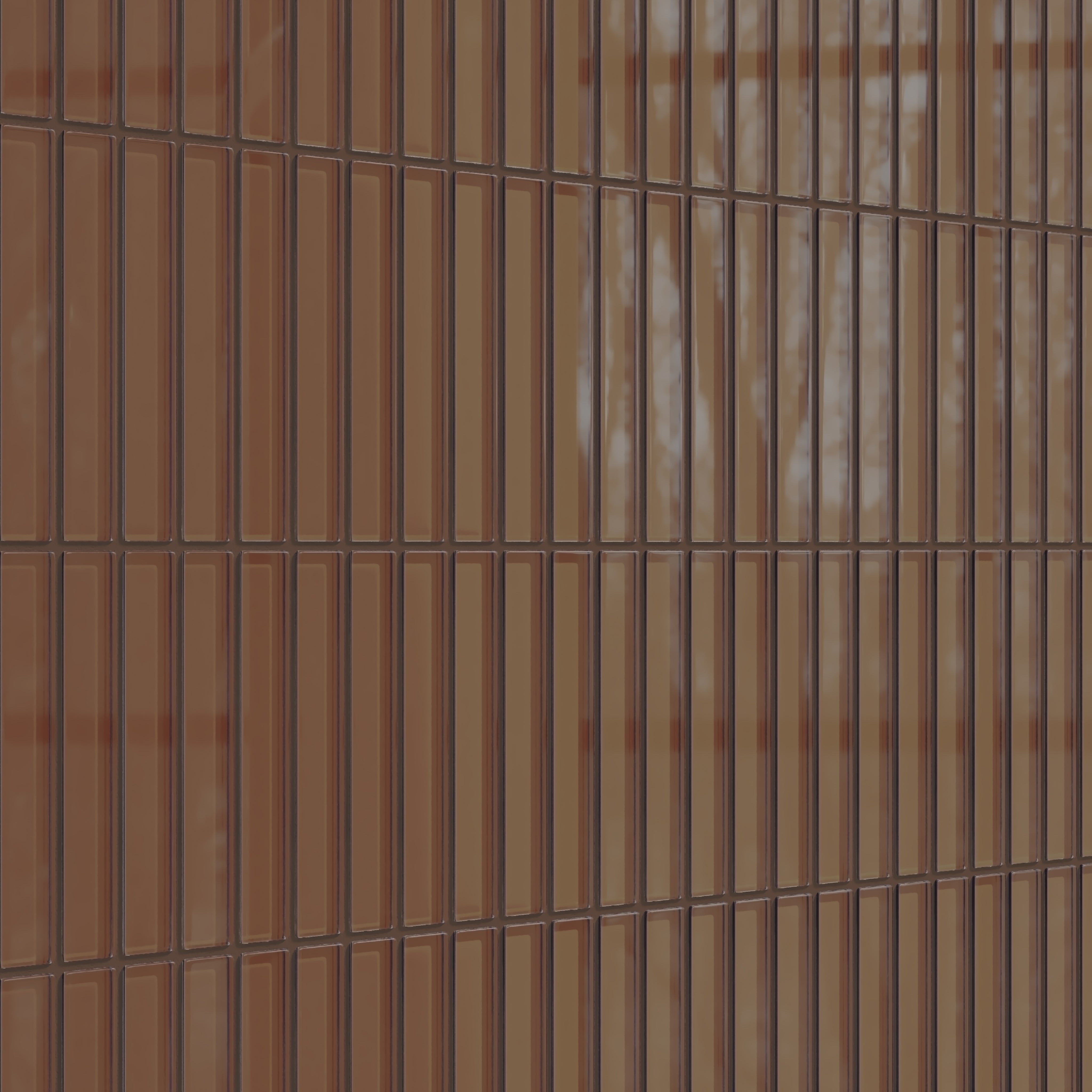 1x6 Straight Set Sheeted Glass Mosaic Tile in Kestrel Gloss