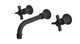 Emerson Two Handle Wall Mount 8.25" Lavatory Faucet with Defined Cross Handles in Matte Black