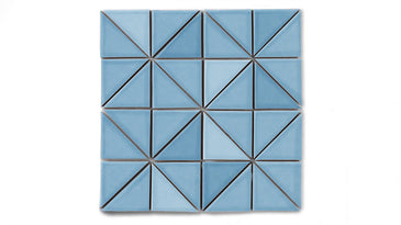 3" Triangle Sheeted - Quadrant Original Ceramic Mosaic Tile in Caribbean Sea Gloss