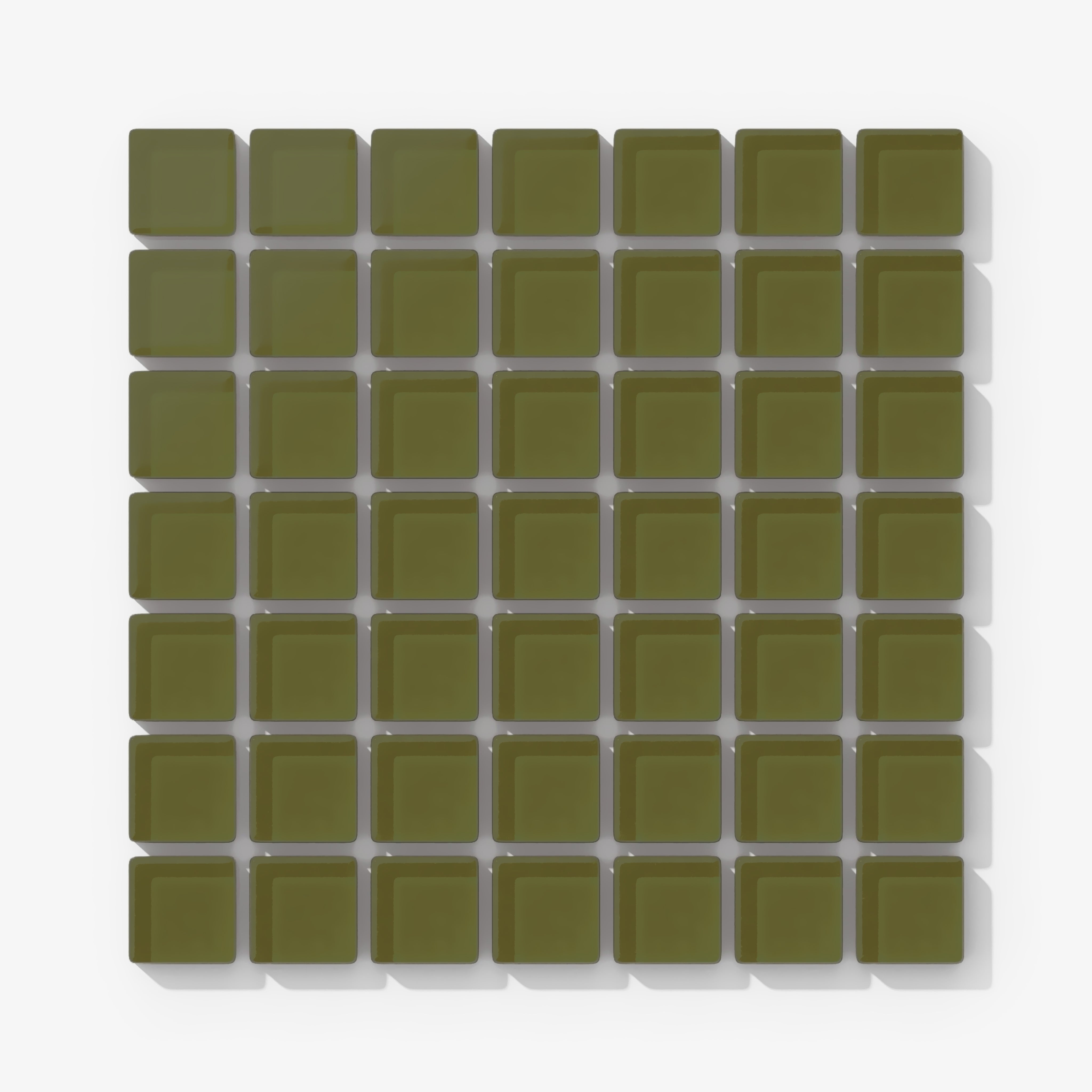 1x1 Straight Set Sheeted Glass Mosaic Tile in Cormorant Matte