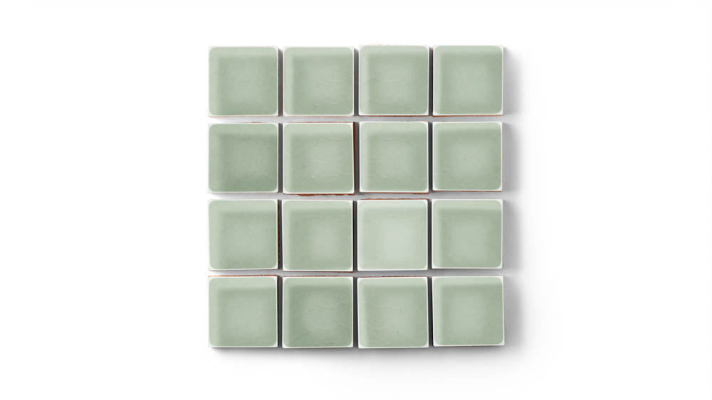 2x2 Straight Set Sheeted Original Ceramic Mosaic Tile in Rosemary Gloss