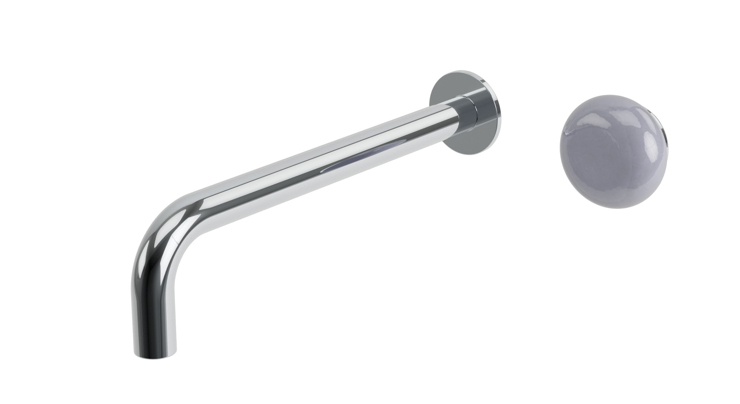 Foundry One Handle Wall Mount 10" Lavatory Faucet with Pebble Ceramic Knob Handle in Polished Chrome