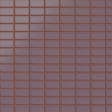 1x2 Straight Set Sheeted Glass Mosaic Tile in Crane Matte