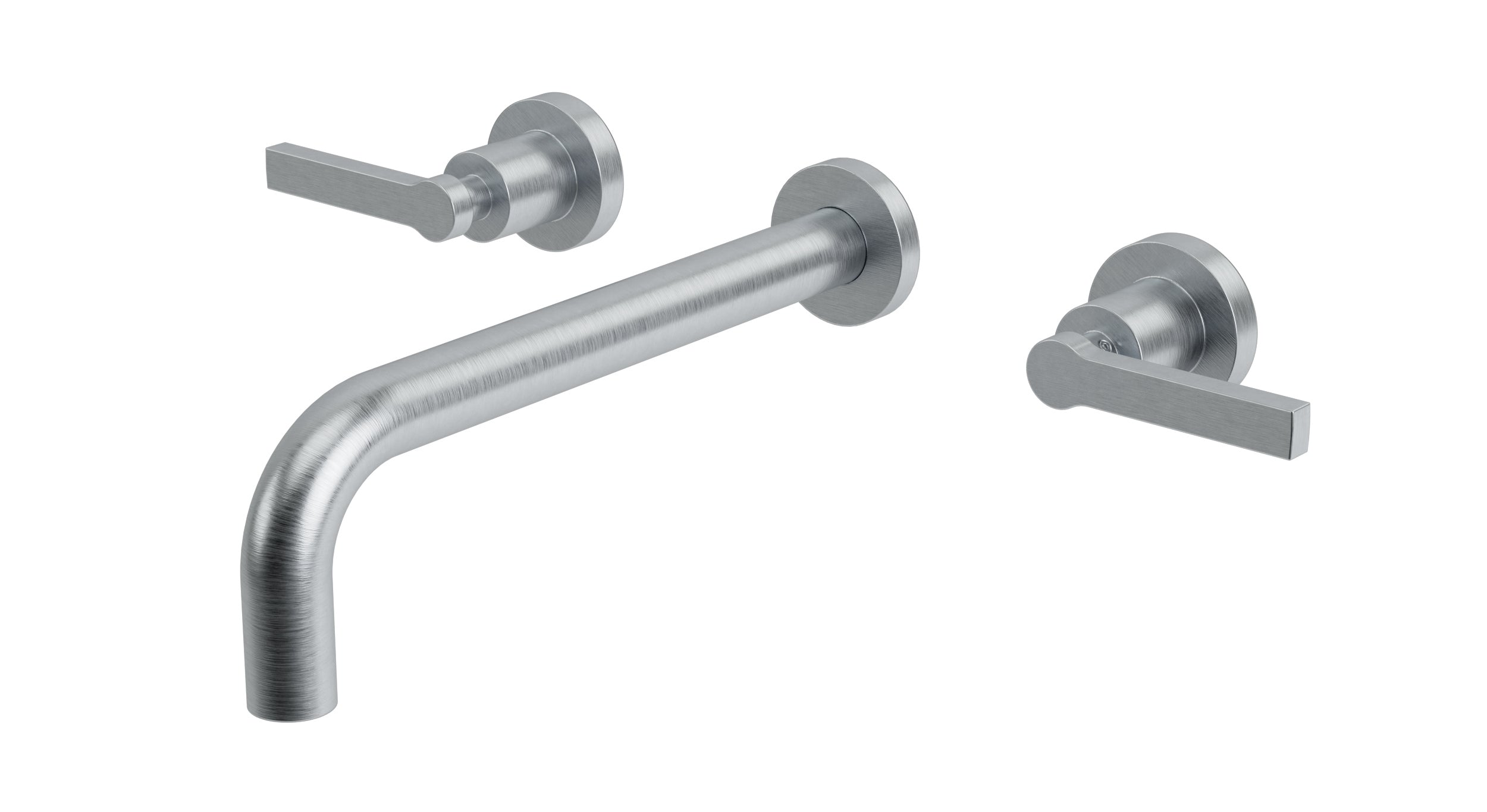 Flatiron Two Handle Wall Mount 10" Lavatory Faucet with Linear Lever Handles in Satin Chrome