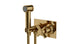 Emerson One Handle Wall Mount Bidet Trim with Defined Cross Handle in Uncoated Polished Brass