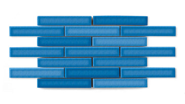 1x6 Half Offset Sheeted Original Ceramic Mosaic Tile in Aegean Sea Gloss
