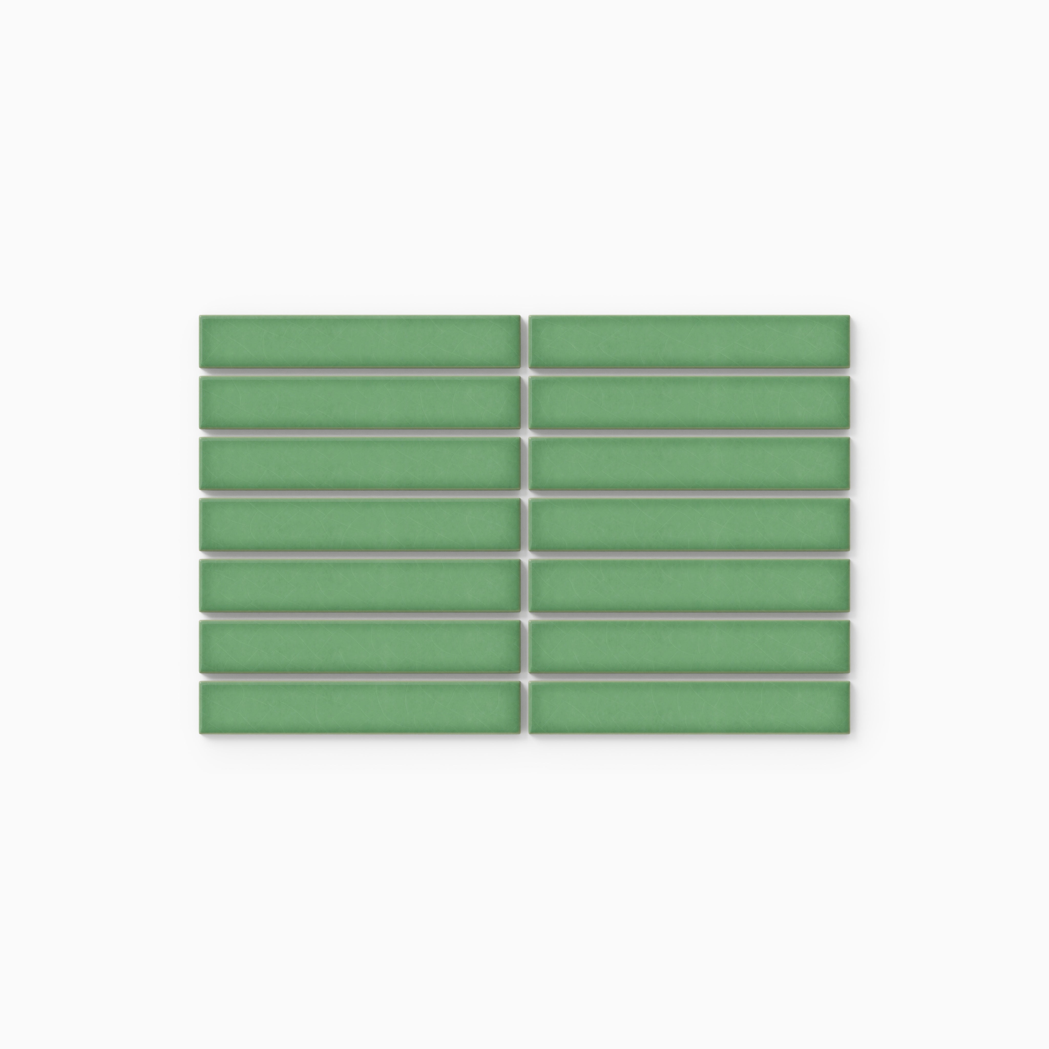 1x6 Straight Set Sheeted Original Ceramic Mosaic Tile in Sea Green Gloss