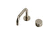 Foundry One Handle Deck Mount Squaretop Lavatory Faucet with Barrel Knob Handle in Polished Nickel