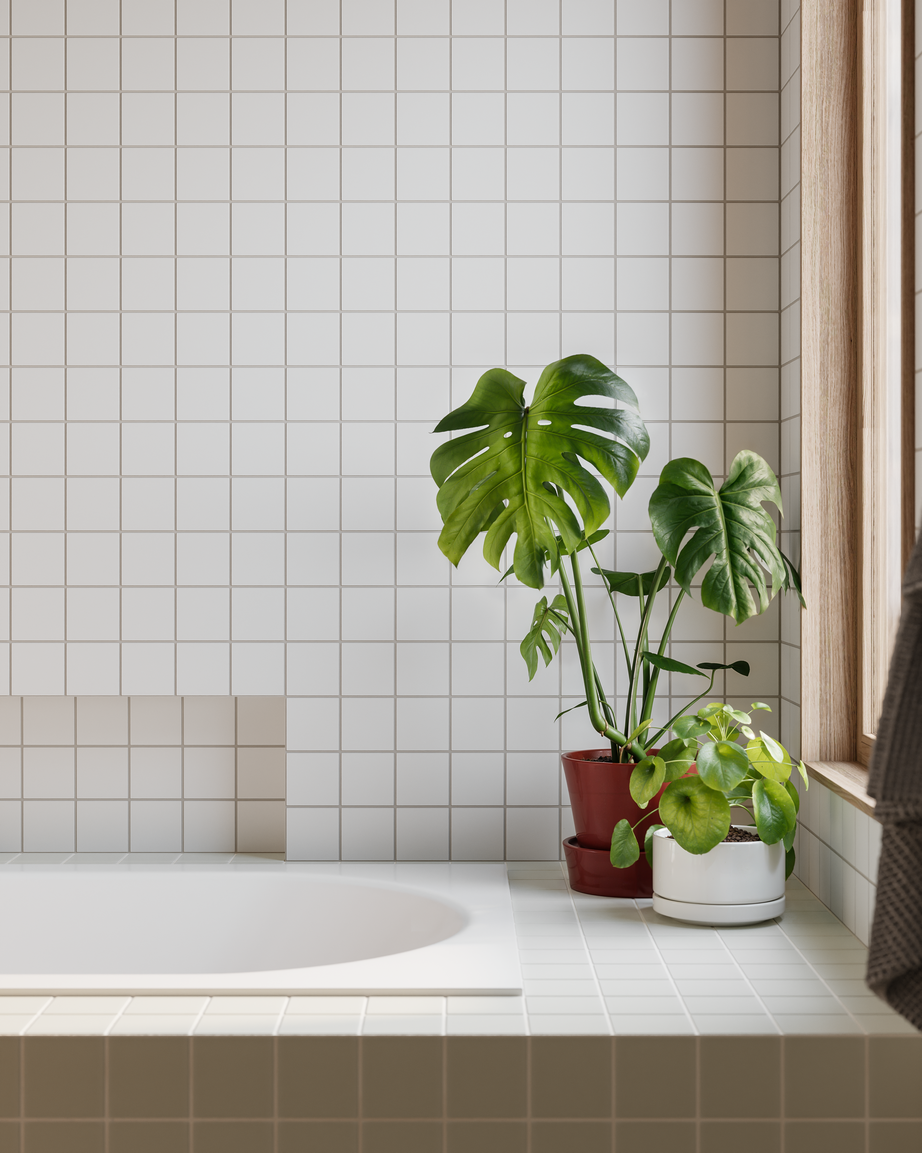 3x3 Straight Set Sheeted Natural Press Ceramic Mosaic Tile in Manzanita Matte