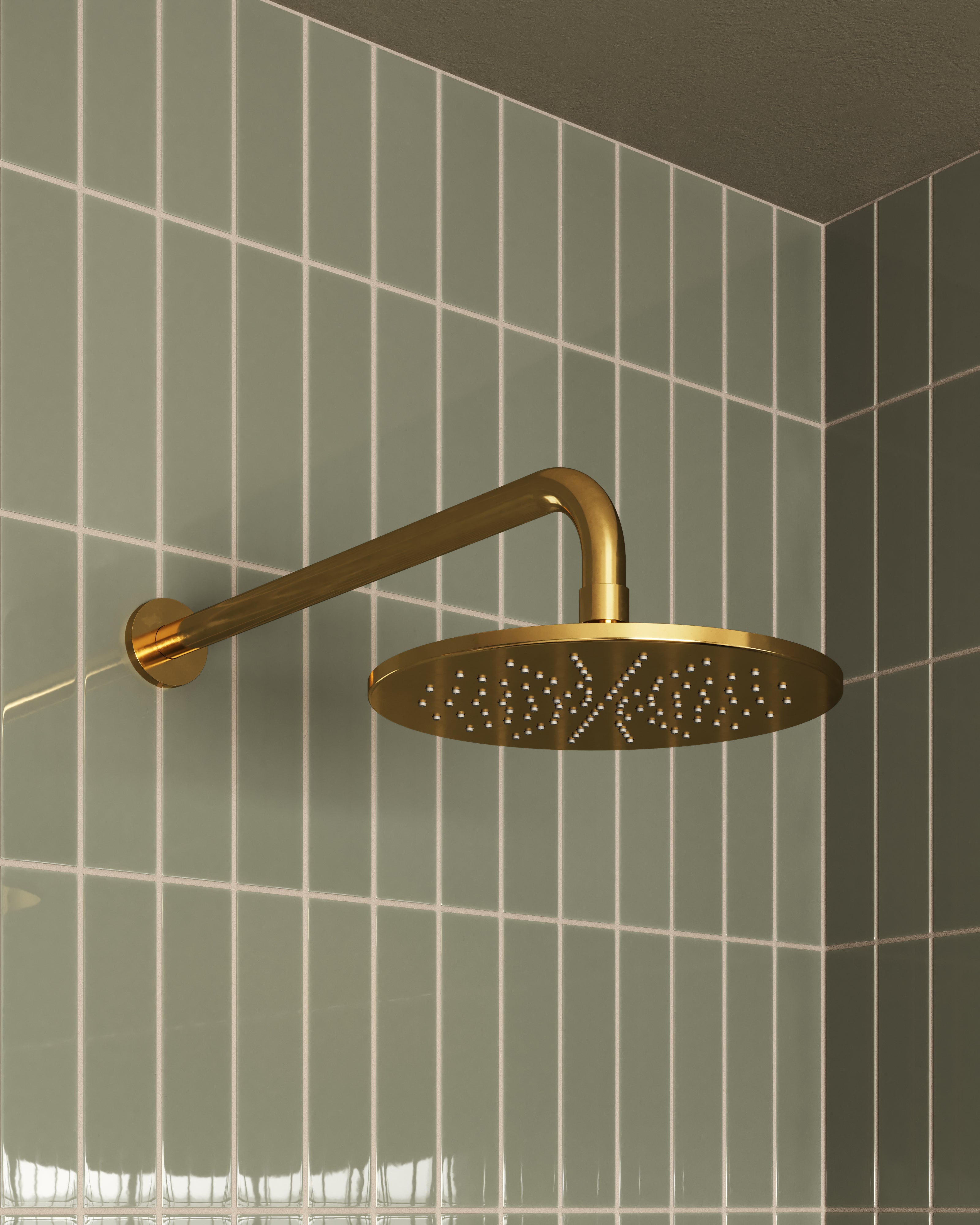 Contour & Foundry 90-Degree 16" Shower Arm with Flange in French Brass