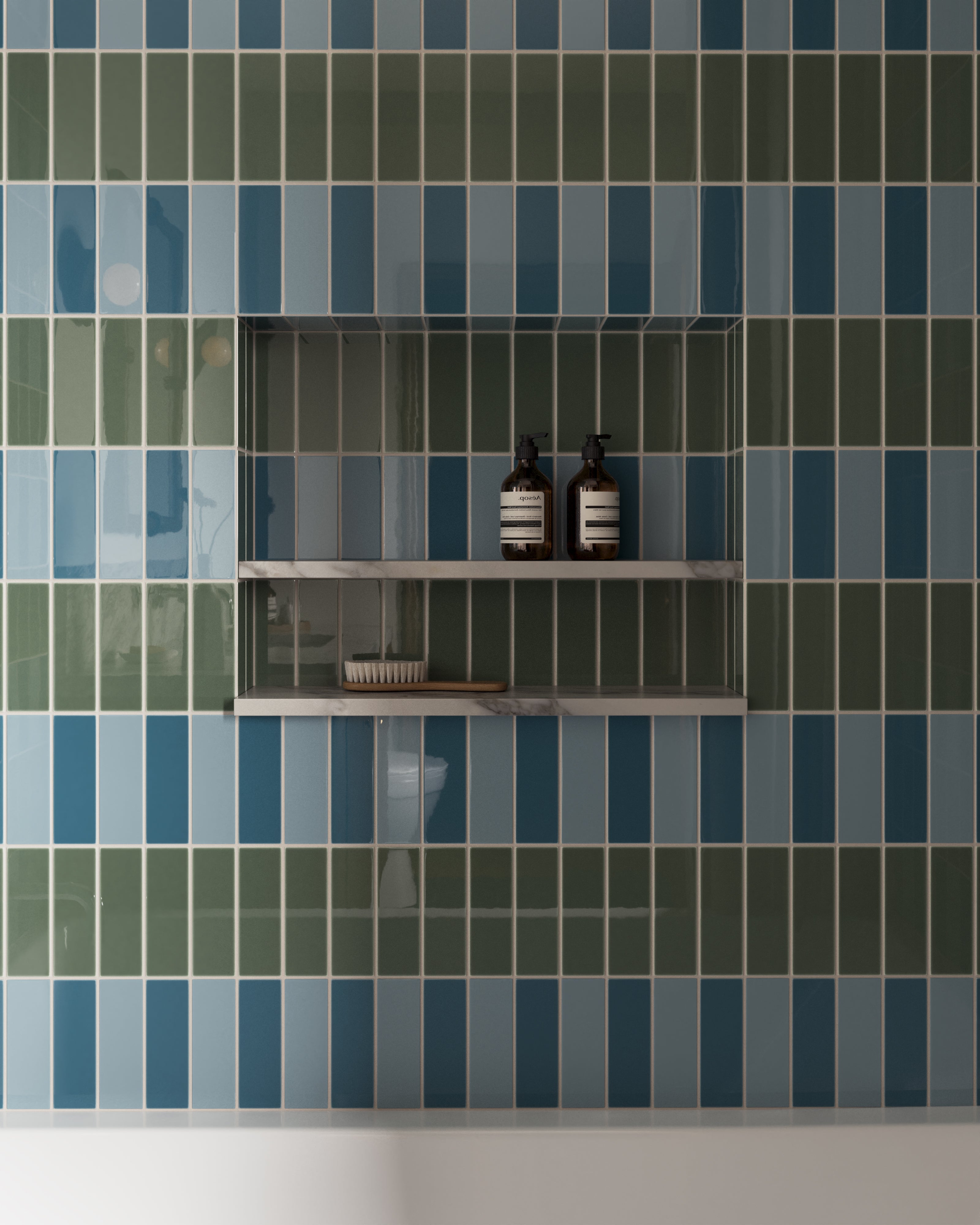 2x6 Natural Press Ceramic Tile in San Juan Gloss