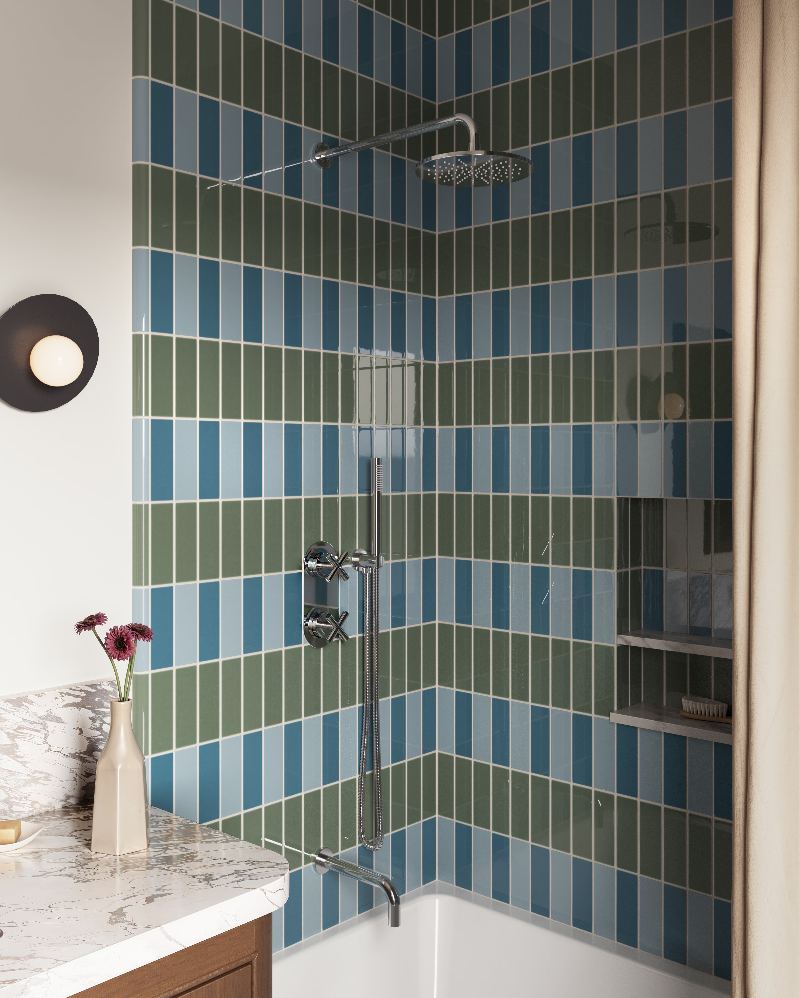 2x6 Natural Press Ceramic Tile in King Tide Gloss