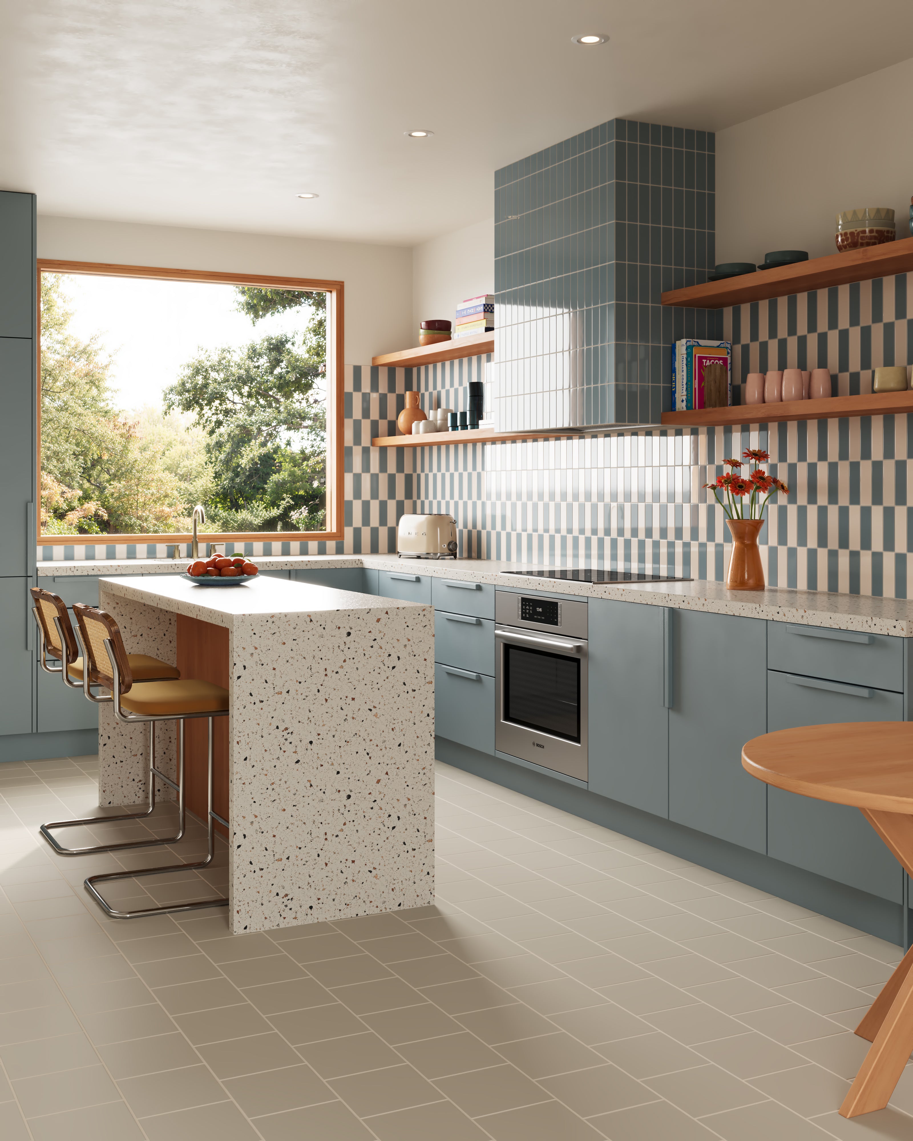 8x8 Natural Press Ceramic Tile in Morel Matte