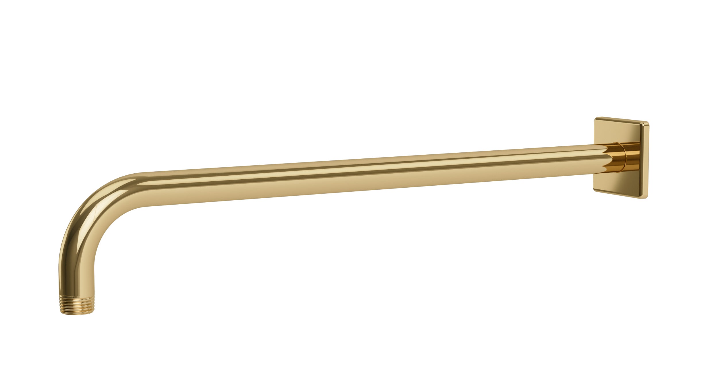 Flatiron 90-Degree 16" Shower Arm with Flange in Polished Brass