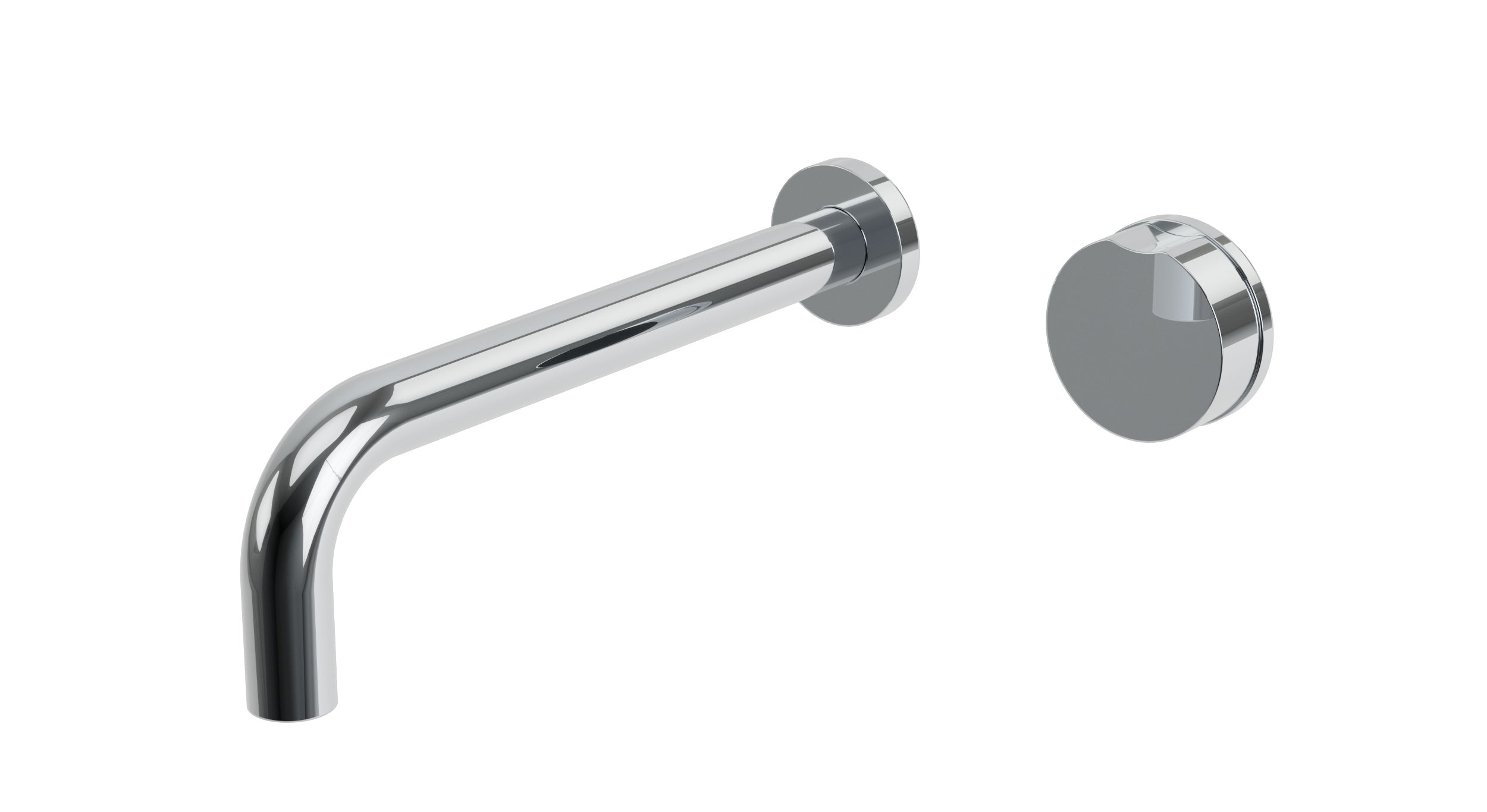 Foundry One Handle Wall Mount 10" Lavatory Faucet with Barrel Knob Handle in Polished Chrome