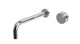 Foundry One Handle Wall Mount 10" Lavatory Faucet with Barrel Knob Handle in Polished Chrome