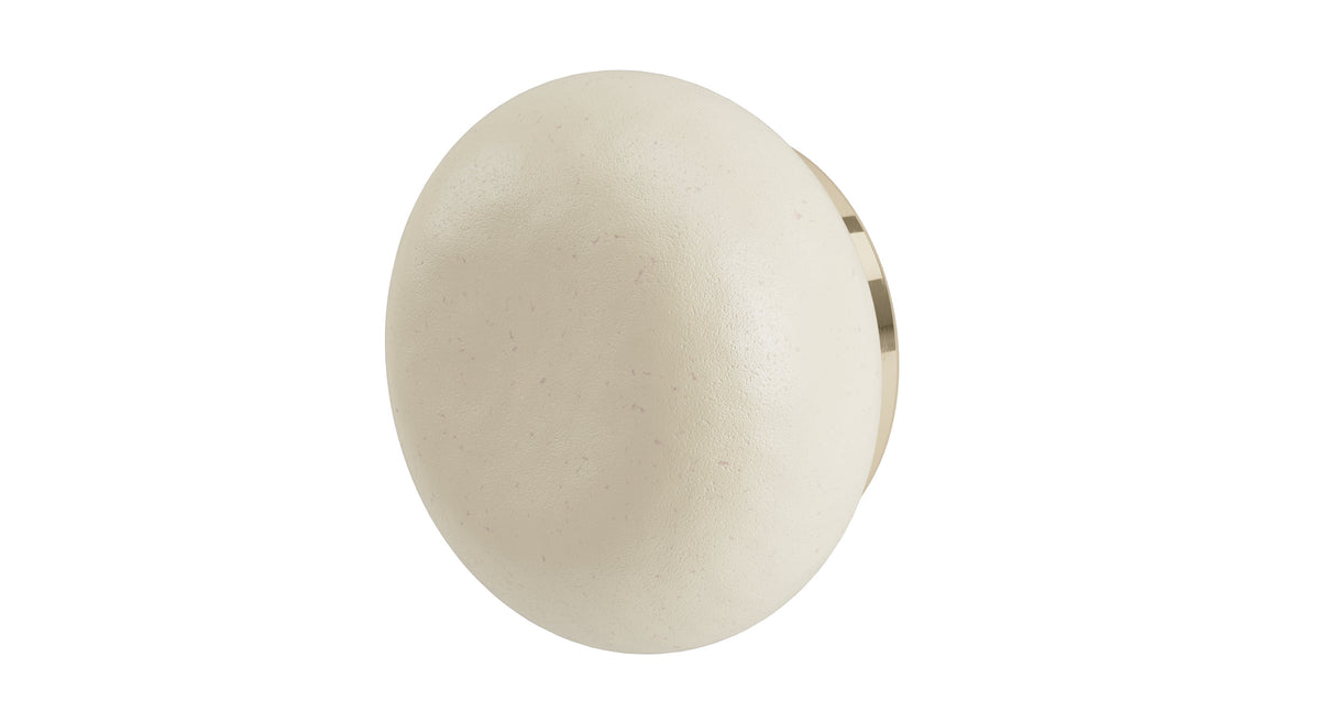 Foundry One Handle Wall Mount Diverter/Volume Control Shower Trim with Pebble Ceramic Knob Handle in Polished Brass