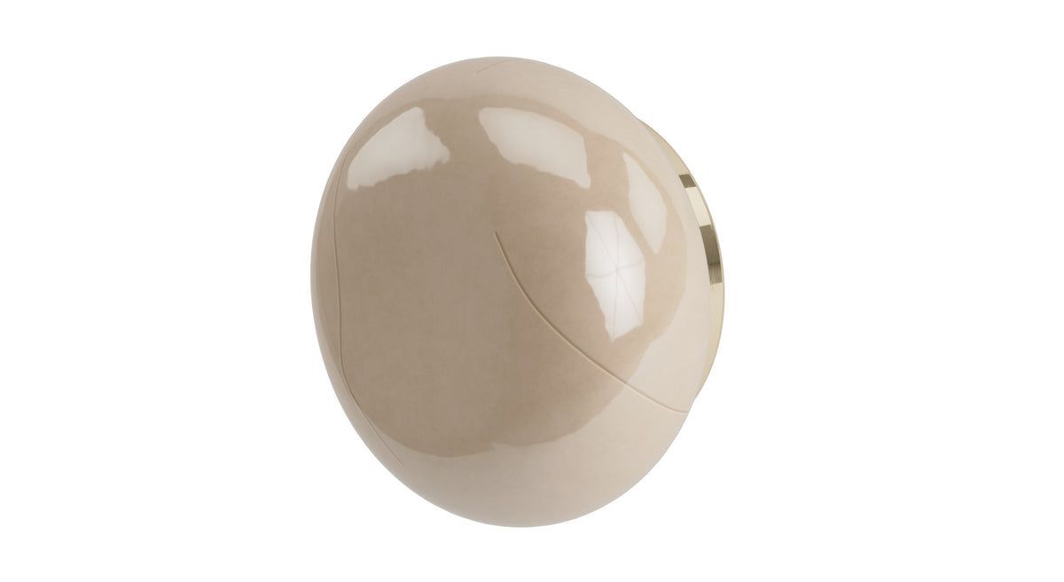 Foundry One Handle Wall Mount Diverter/Volume Control Shower Trim with Pebble Ceramic Knob Handle in Polished Brass