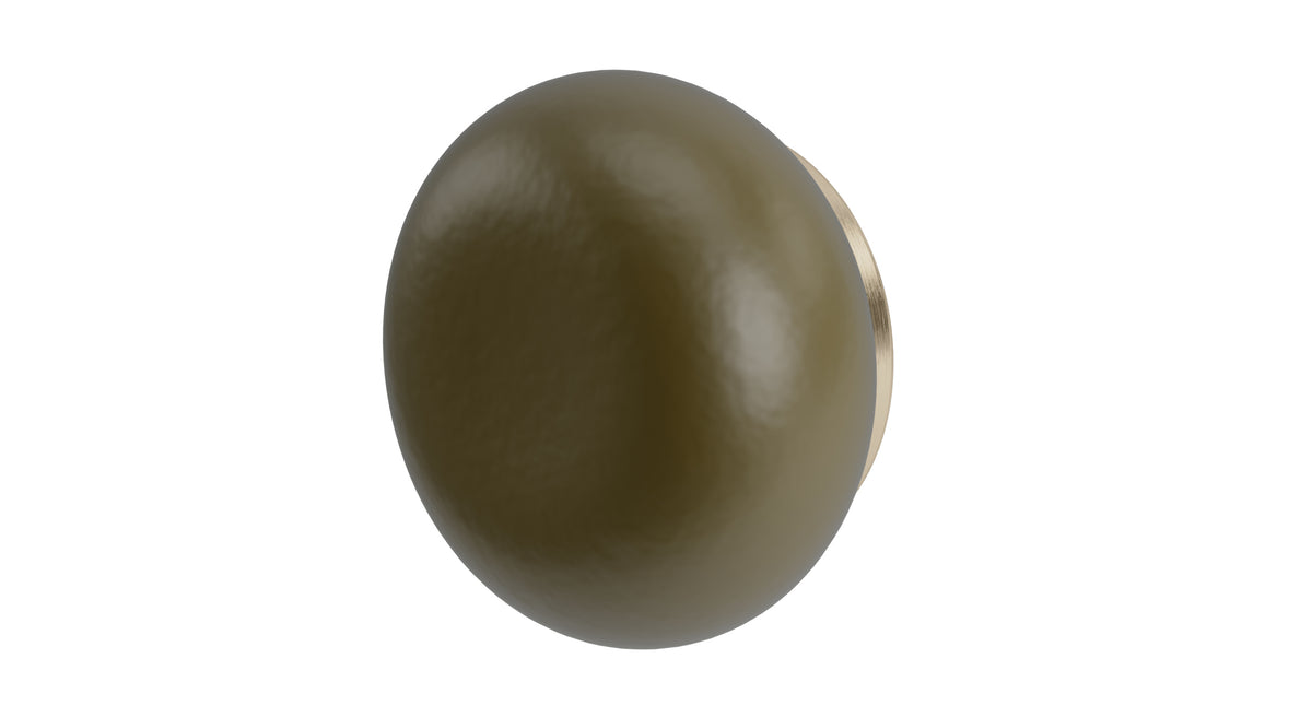 Foundry One Handle Wall Mount Diverter/Volume Control Shower Trim with Pebble Ceramic Knob Handle in Satin Brass