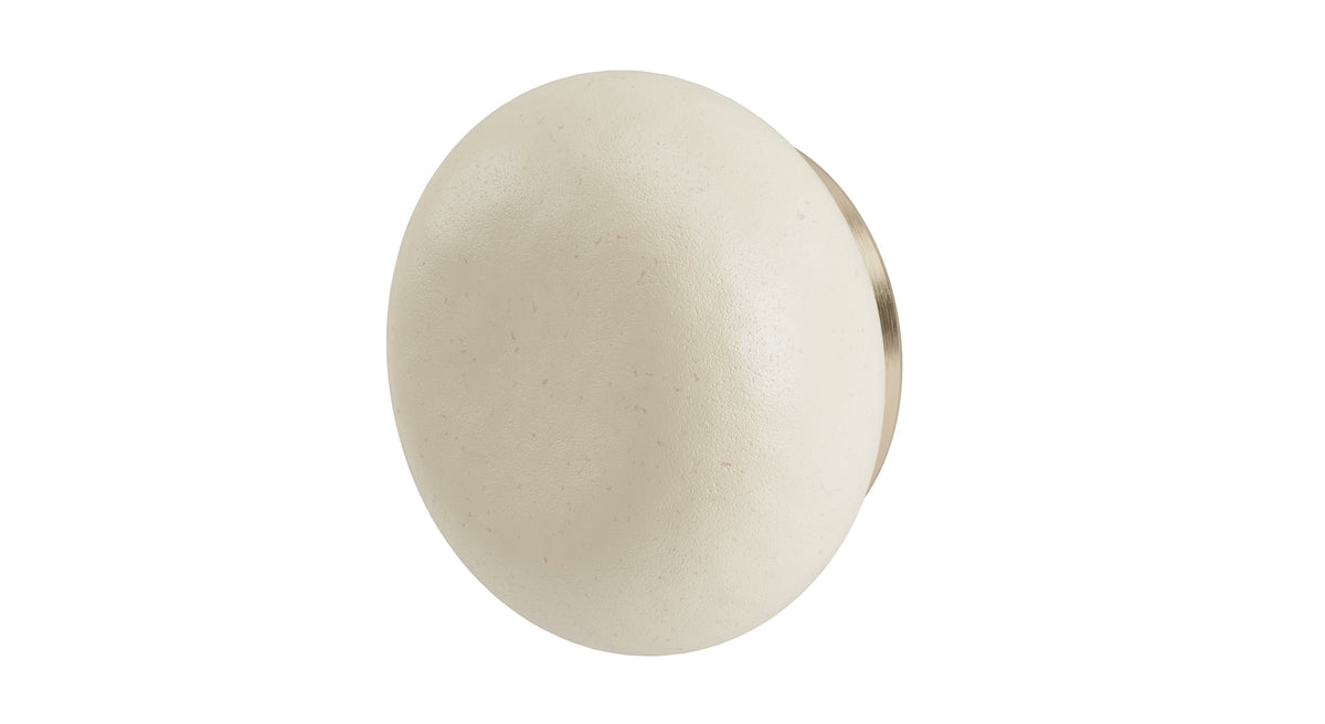 Foundry One Handle Wall Mount Diverter/Volume Control Shower Trim with Pebble Ceramic Knob Handle in Satin Brass