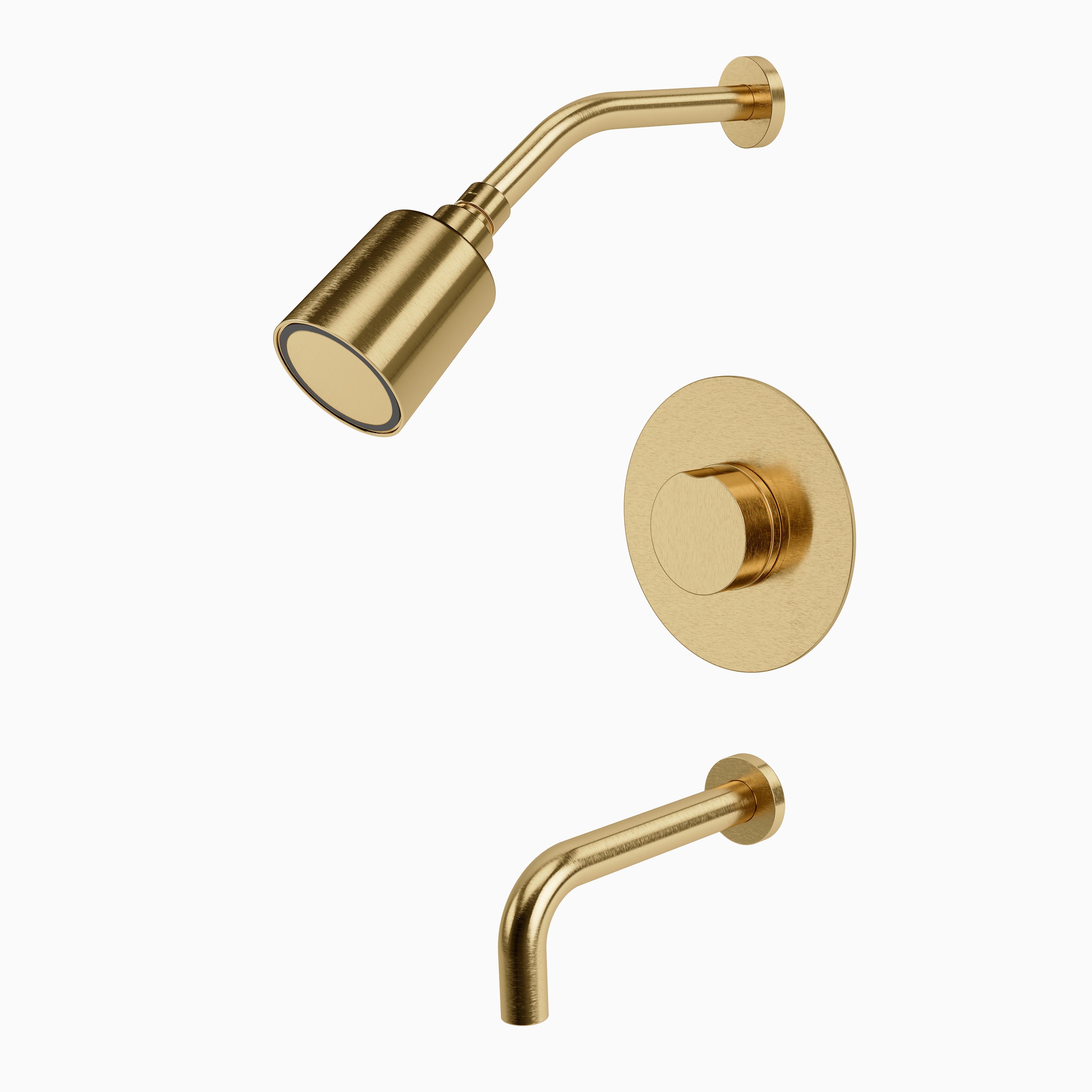 Foundry Pressure Balance Tub/ Shower - Knob Handle in Satin Brass
