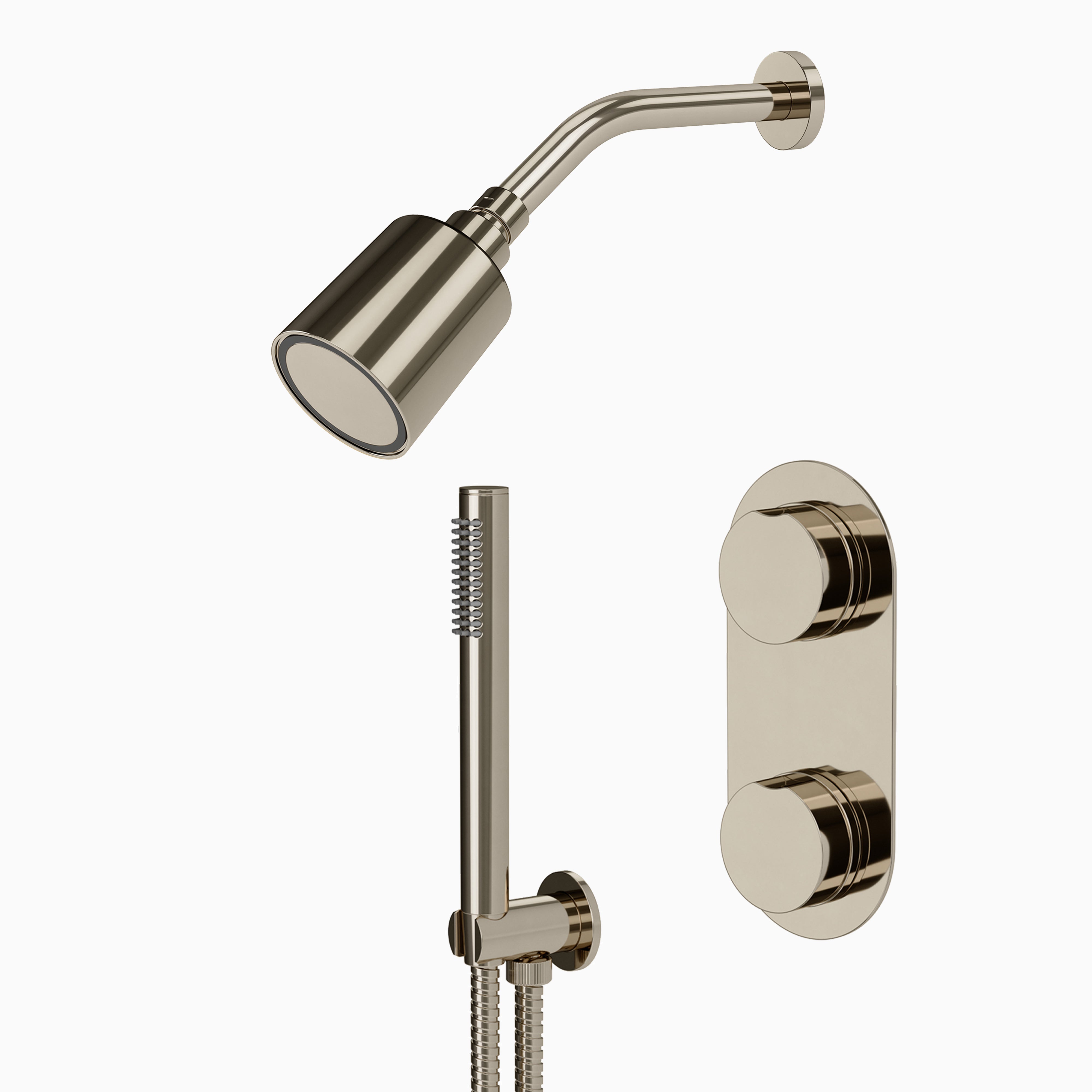 Foundry Thermostatic Shower/ Handshower - Knob Handle in Polished Nickel