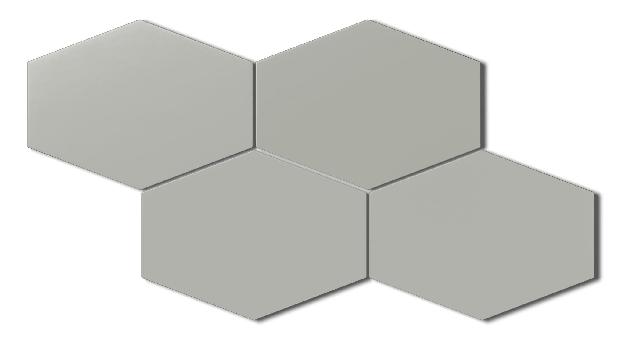 Elongated Hexagon Natural Press Ceramic Tile in Puget Sound Matte