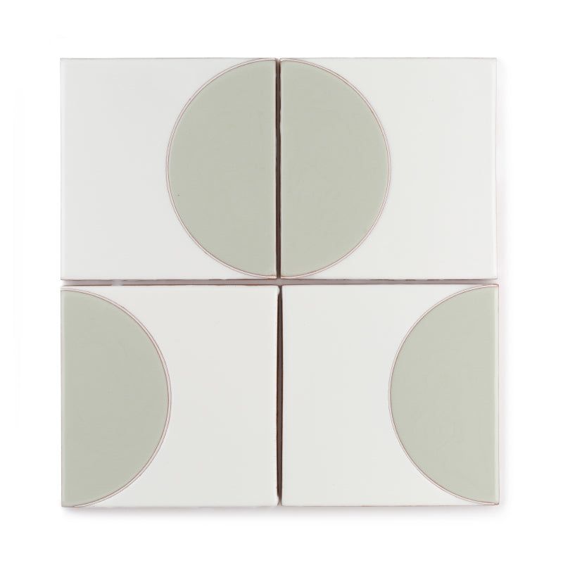 6x6 Handpainted Tile Dot Dash 7 in Plein Aire