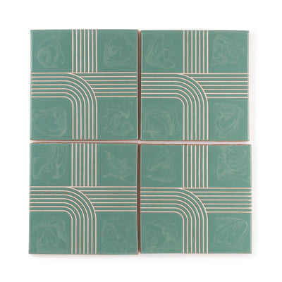 6x6 Handpainted Sample Roundabout 3  in Fresco