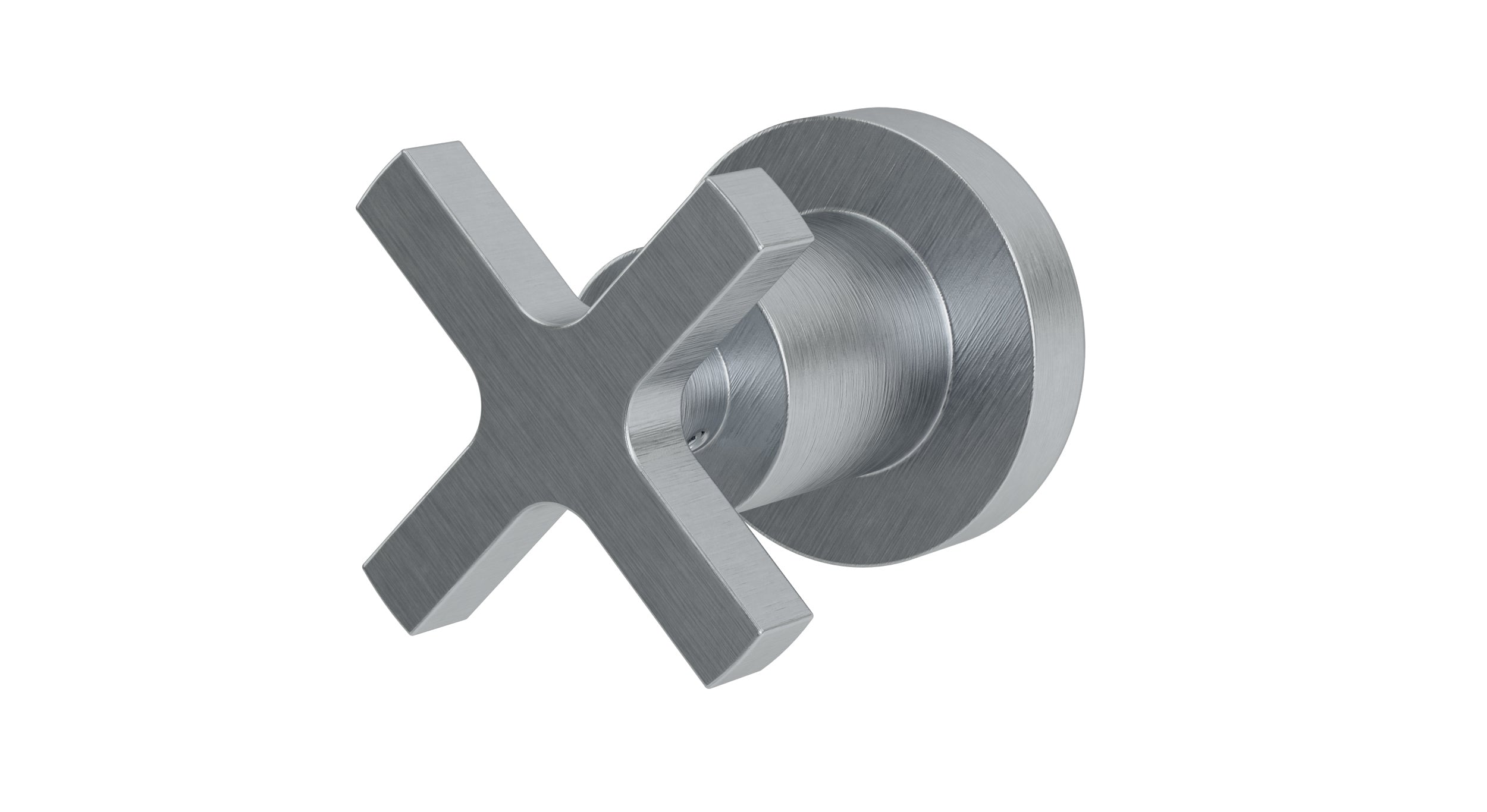 Flatiron One Handle Wall Mount Diverter/Volume Control Shower Trim with Linear Cross Handle in Satin Chrome