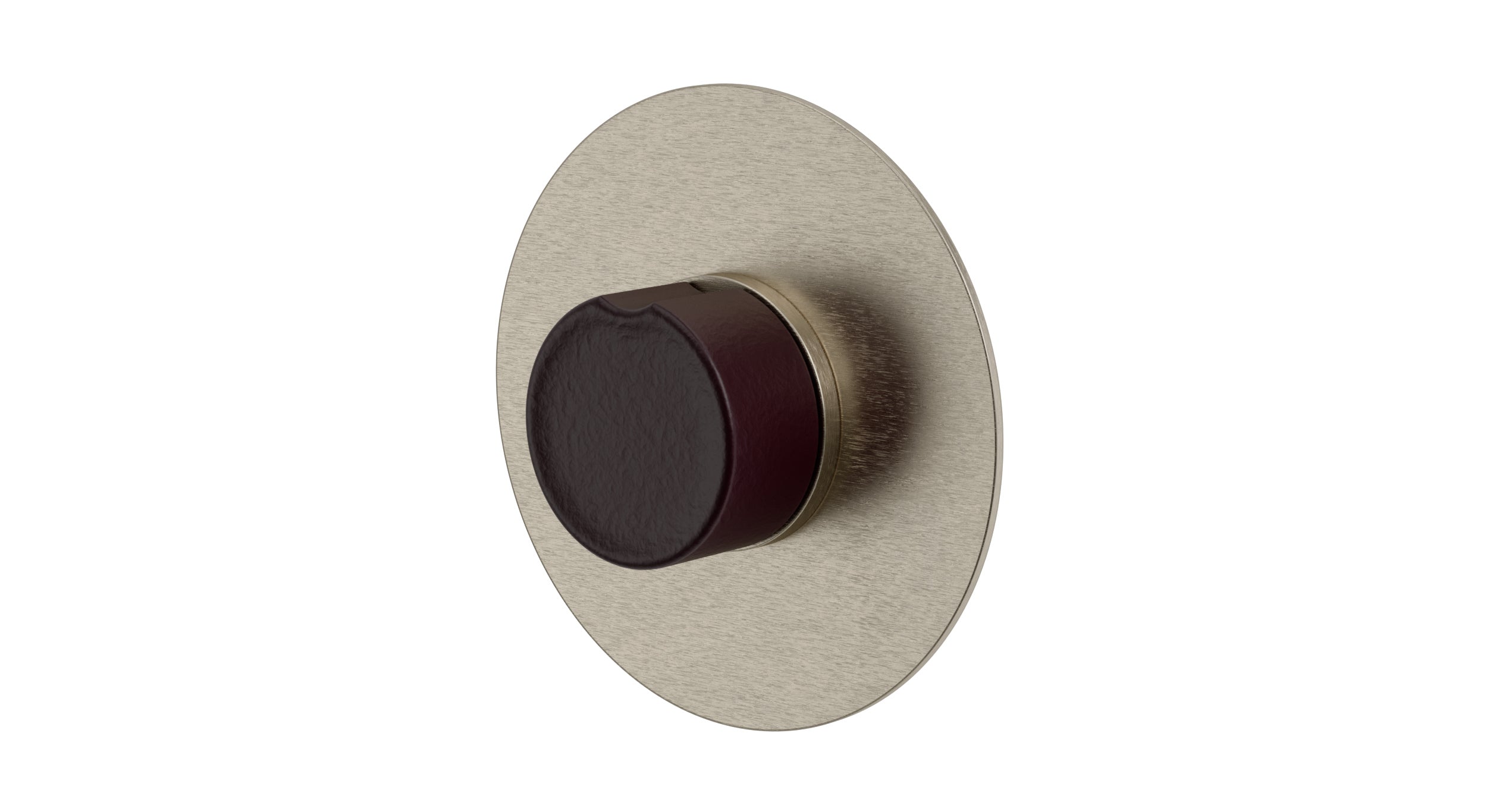 Foundry One Handle Wall Mount Shower Trim with Groove Ceramic Knob Handle in Satin Nickel