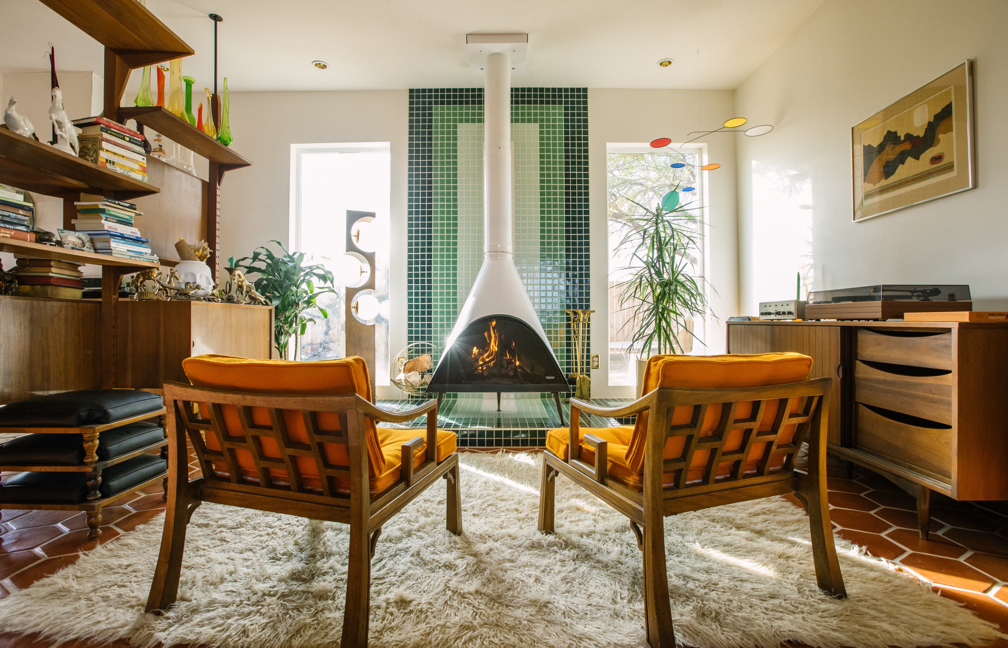 2x2 Straight Set Sheeted Original Ceramic Mosaic Tile in Sea Green Gloss