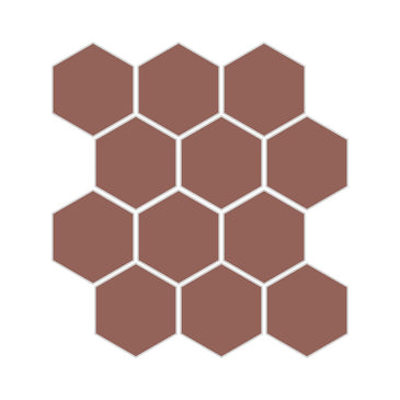 3" Hexagon Sheeted Original Ceramic Mosaic Tile in Mauve Matte