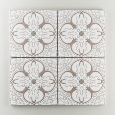 8x8 Handpainted Sample Barella  in Neutral Motif