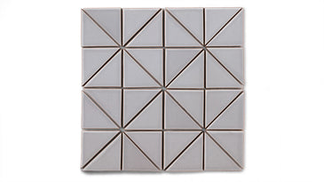 3" Triangle Sheeted - Quadrant Original Ceramic Mosaic Tile in Dust Storm Gloss