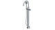 Emerson One Handle Floor Mount Gooseneck Bath Trim with Hand Shower and Defined Cross Handle in Satin Chrome