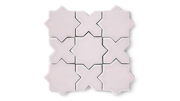 Mini Star & Cross Original Ceramic Tile in Evening Glow Gloss