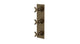 Flatiron Three Handle Wall Mount Shower Trim with Linear Cross Handles in Antique Brass