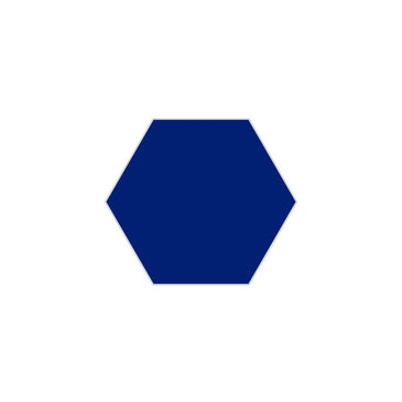 6" Hexagon Original Ceramic Tile in Azul Matte