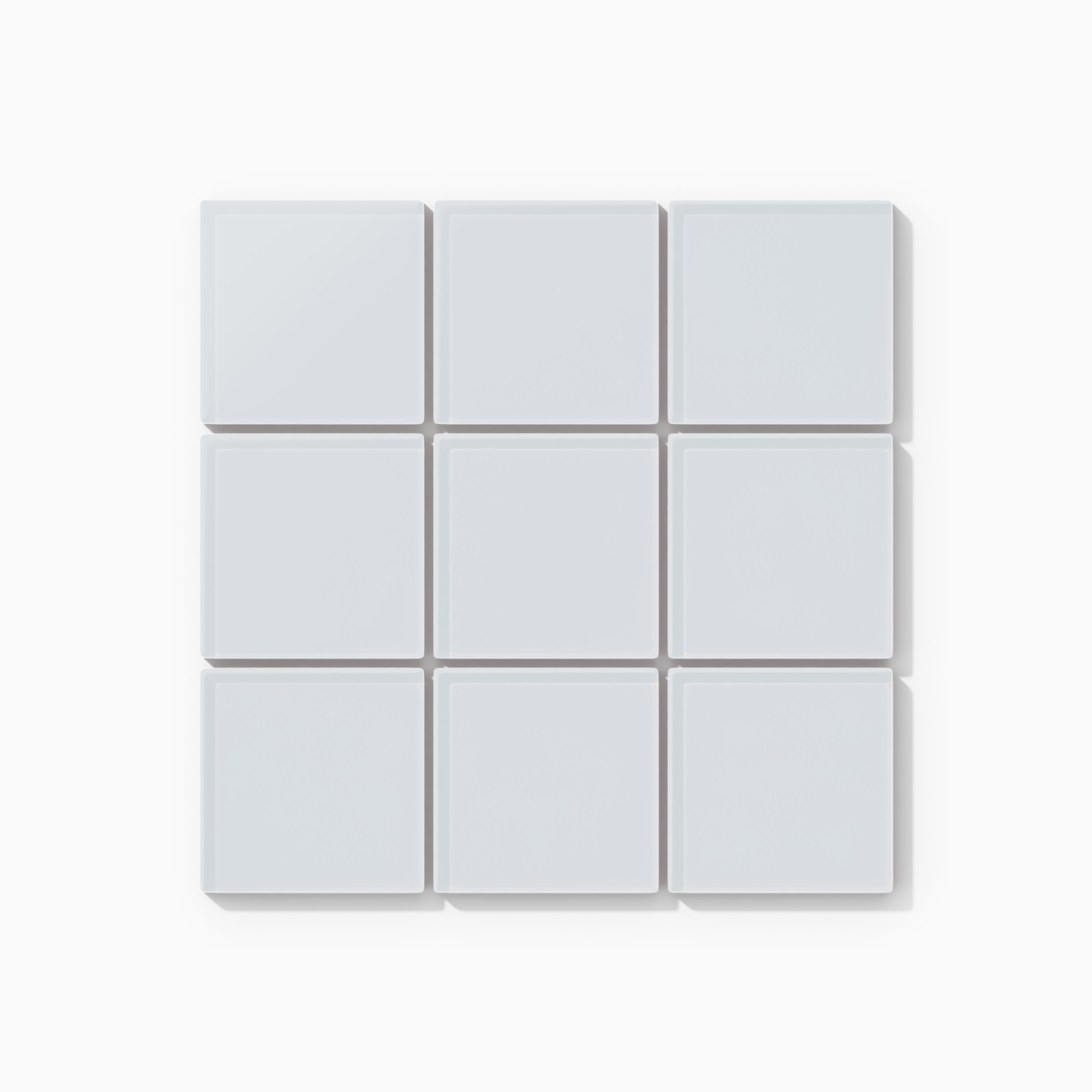 3x3 Straight Set Sheeted Glass Mosaic Tile in Snowy Owl Matte