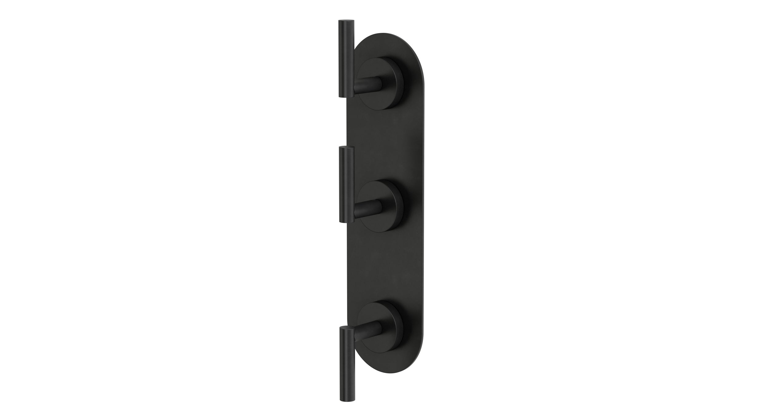 Contour Three Handle Wall Mount Shower Trim with Soft Lever Handles in Oil Rubbed Bronze