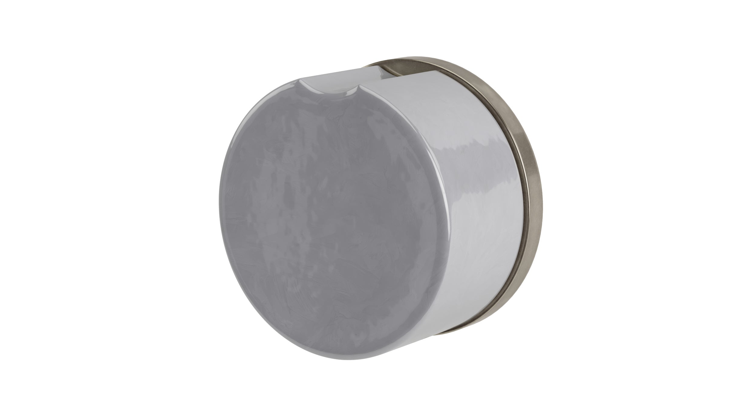 Foundry One Handle Wall Mount Diverter/Volume Control Shower Trim with Groove Ceramic Knob Handle in French Nickel