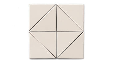 6" Triangle Original Ceramic Tile in Ivory Gloss