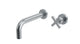 Flatiron One Handle Wall Mount 7.5" Lavatory Faucet with Linear Cross Handle in Satin Chrome