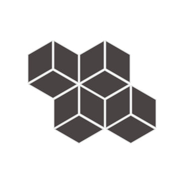 Small Diamond Sheeted - Escher Original Ceramic Mosaic Tile in Carbon Gloss