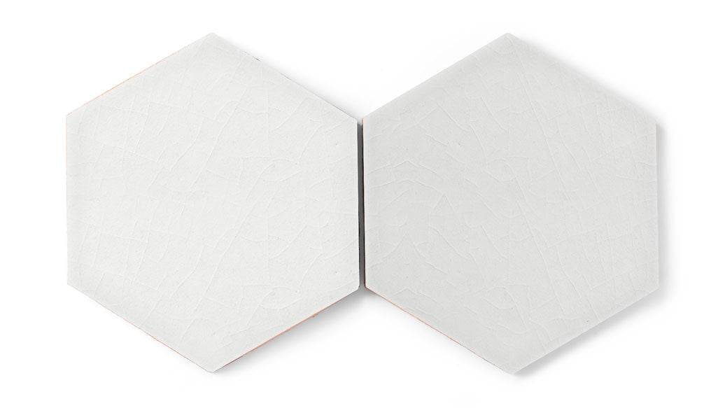8" Hexagon Original Ceramic Tile in Frost Gloss