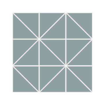 3" Triangle Sheeted - Quadrant Original Ceramic Mosaic Tile in Overcast Matte
